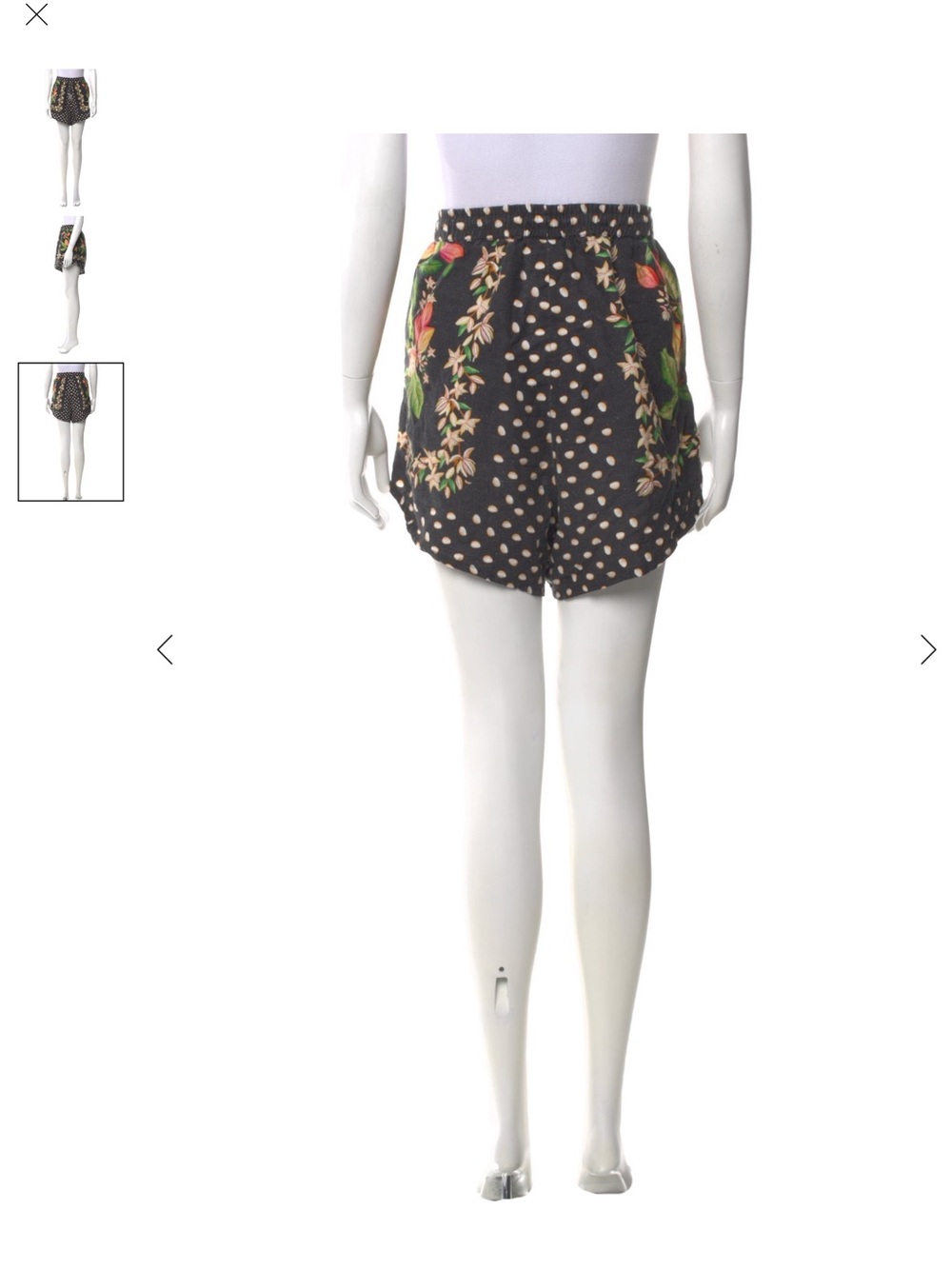 BEACHCORE FARM RIO Floral Polka Dot Drawstring Women’s Shorts - Black - Picture 2 of 4